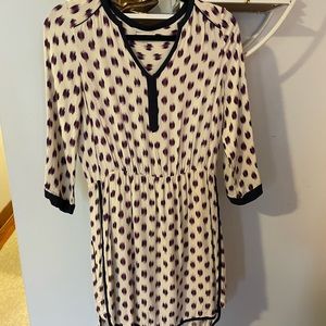 LA MADE Women's Medium M Revolve Purple Cream Ikat Print Split Piping Dress